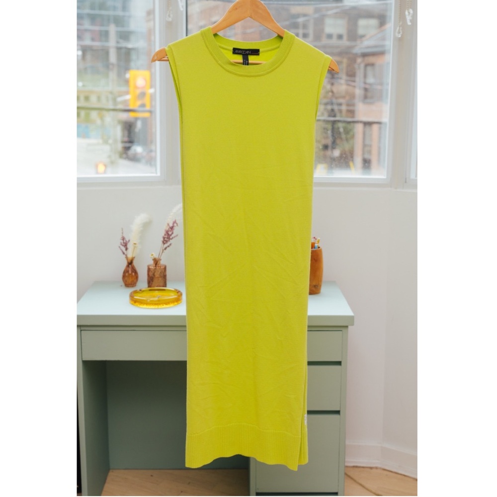 Stretch Knit Marc Cain Dress in Electric Yellow/Lime